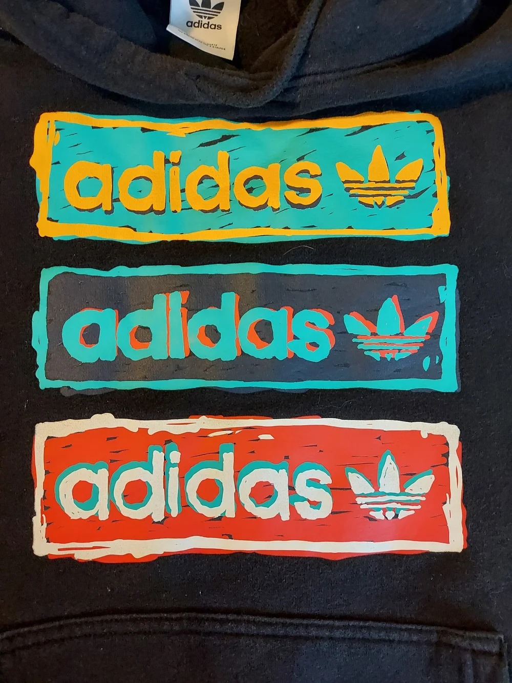adidas Originals Tri-Linear Graphic Fleece Hoodie Black HT7333 L